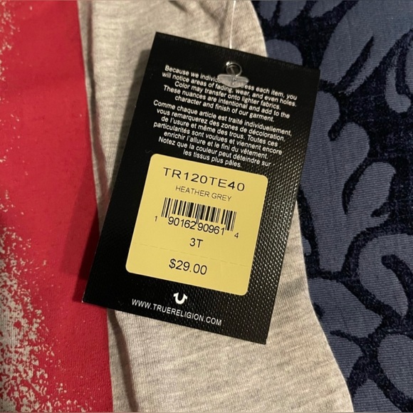 True Religion 2 Pc Geno Relaxed Stretch Denim Shorts and Palm Tree tee shirt NWT - Picture 11 of 12